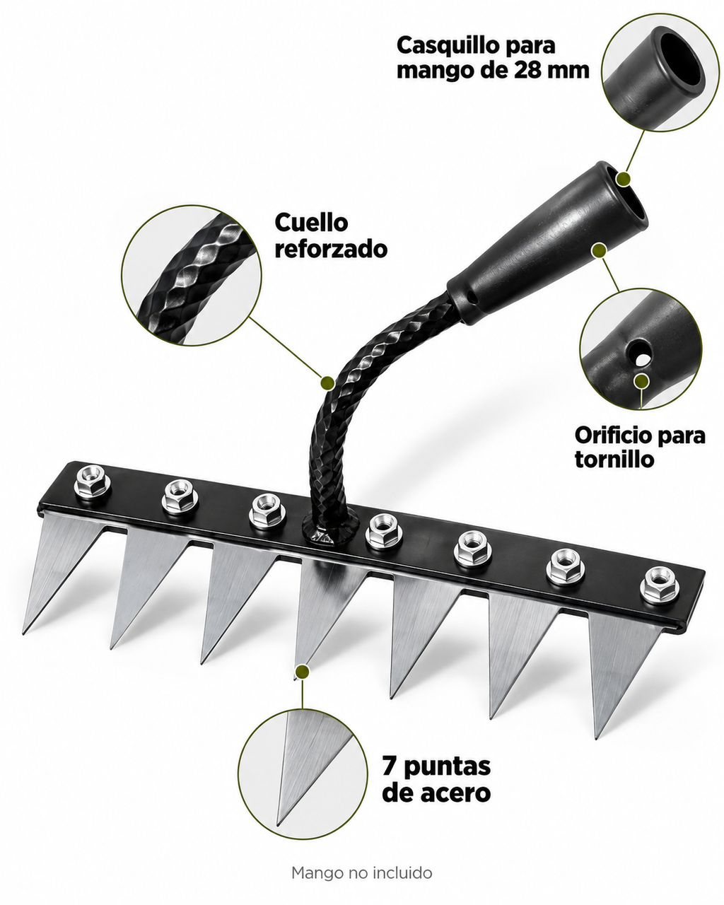 Rastrillo Deshierbador de Acero Multiuso