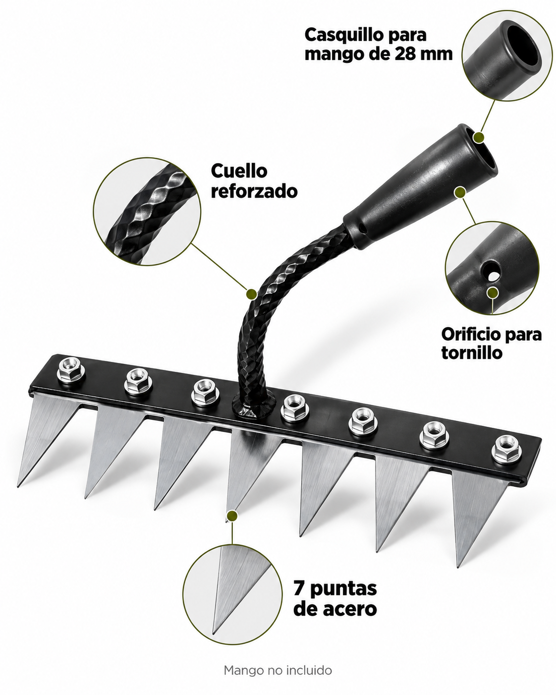 Rastrillo Deshierbador de Acero Multiuso