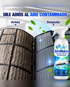 Filtro de aire acondicionado antes y después de limpiar con AireNuevo