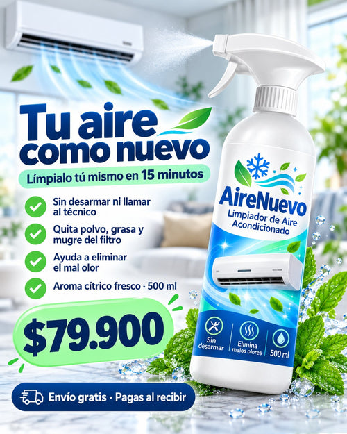 AireNuevo limpiador de aire acondicionado 500 ml a $79.900, envío gratis y pago contra entrega
