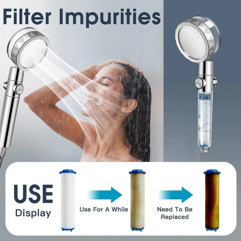 Filtro de la ducha que retiene impurezas del agua