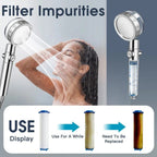 Filtro de la ducha que retiene impurezas del agua