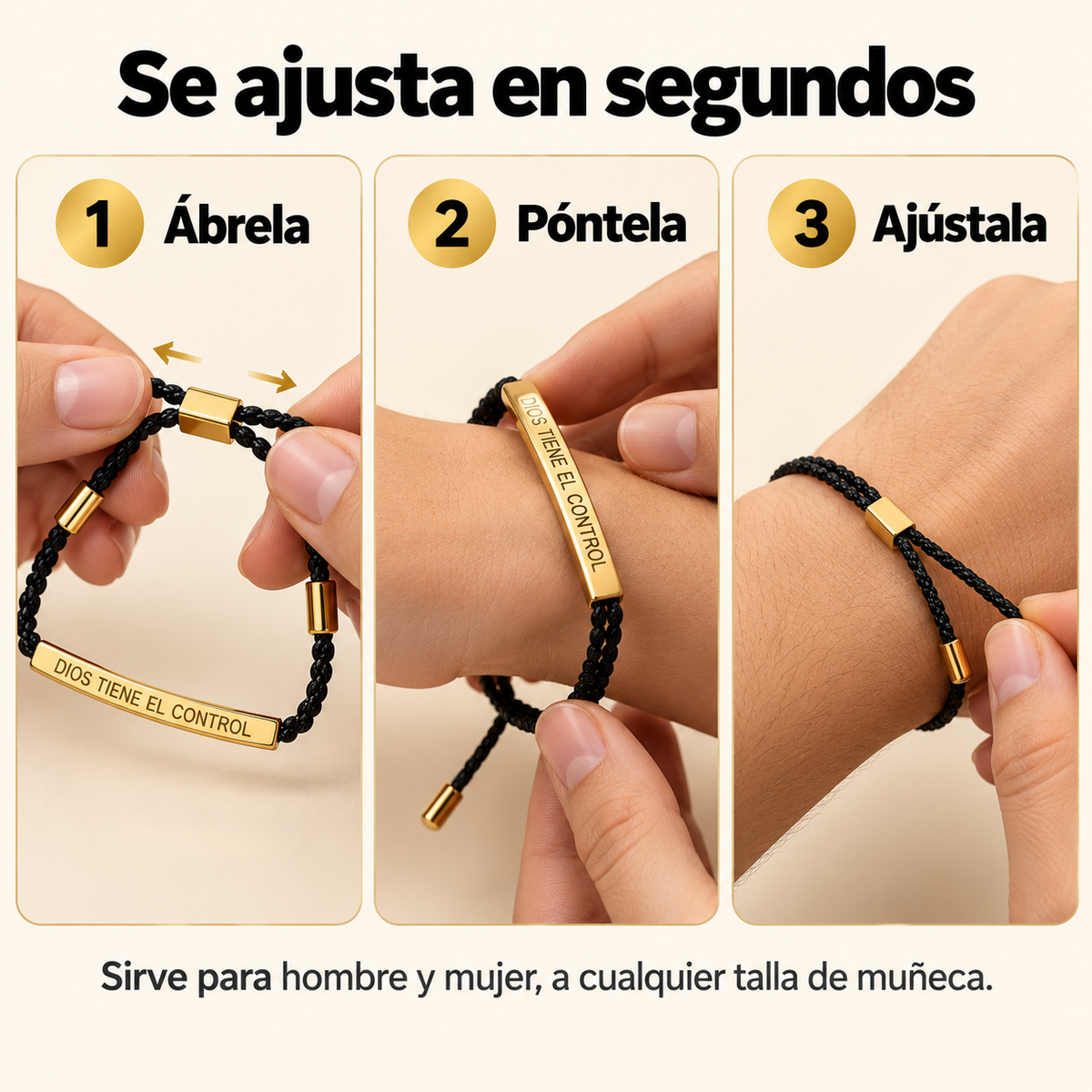 Cómo ajustar la pulsera en 3 pasos