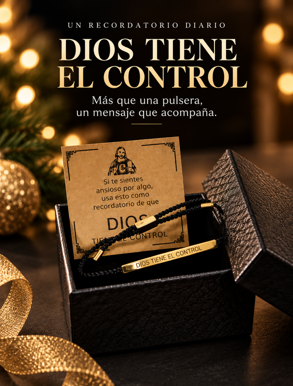 Pulsera Dios Tiene el Control con Caja de Regalo