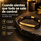 Pulsera con barra dorada grabada Dios tiene el control y sus beneficios