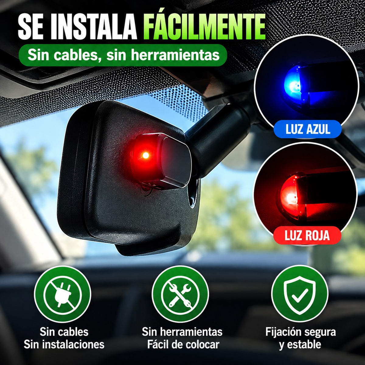 Instalación fácil sin cables ni herramientas