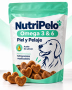 NutriPelo omega 3 y 6 para perros, bolsa de 120 premios masticables