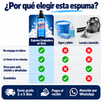 Comparación: espuma en seco vs agua y jabón vs lavada a domicilio