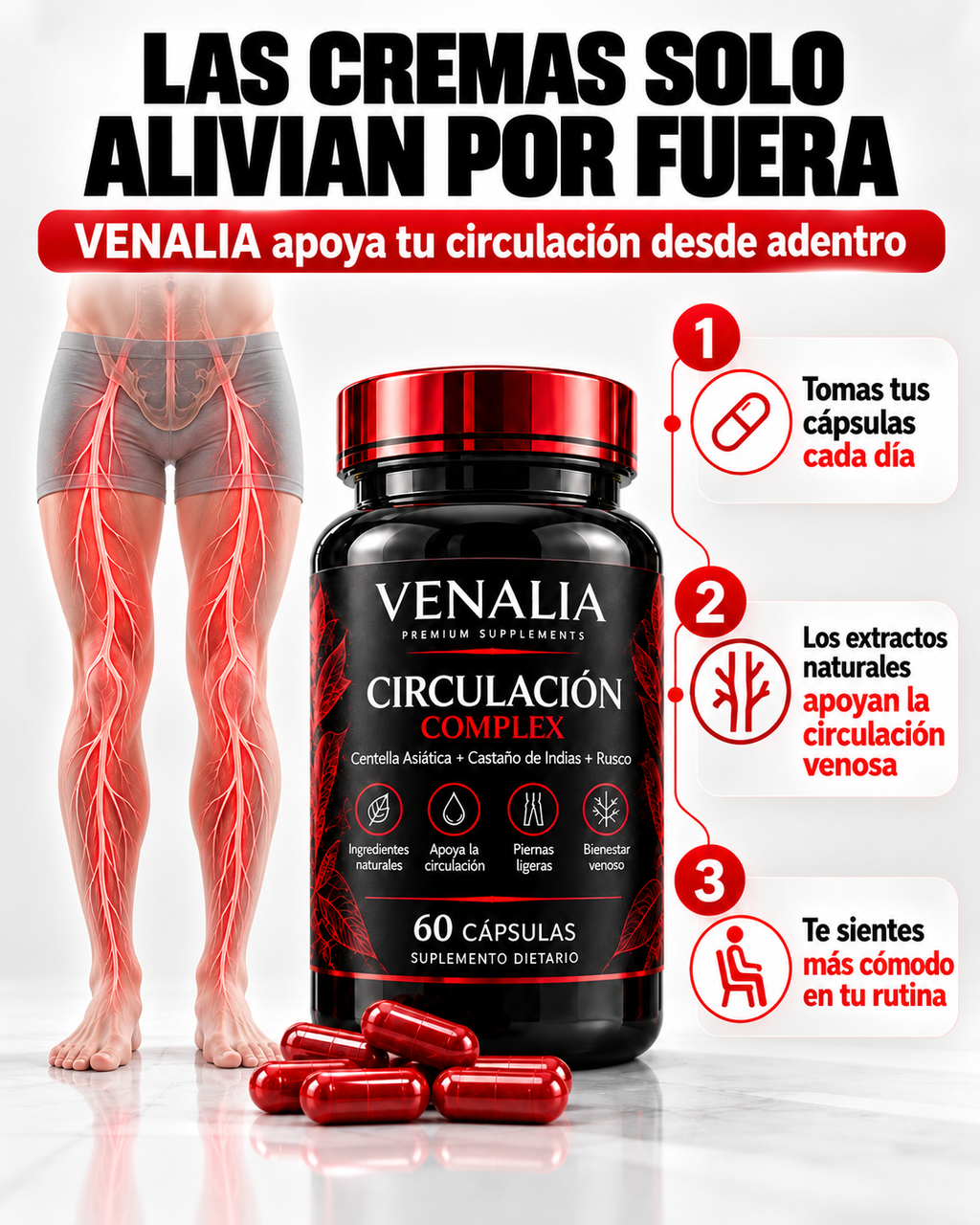 VENALIA apoya la circulación venosa desde adentro